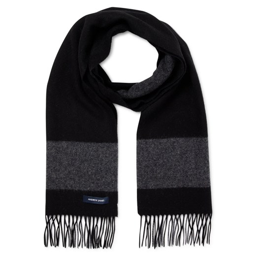 Andrew James Męski wełniany szalik Mężczyźni Wełna czarny wzorzysty ze sklepu vangraaf w kategorii Szaliki męskie - zdjęcie 187380141