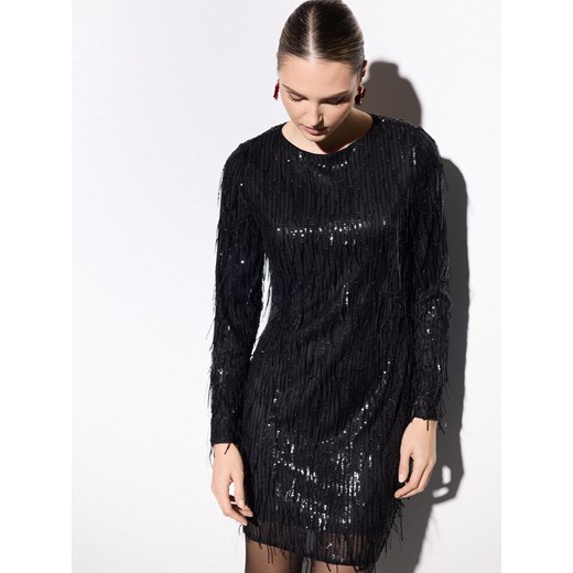 Mohito - Błyszcząca sukienka mini - czarny ze sklepu Mohito w kategorii Sukienki - zdjęcie 187380471