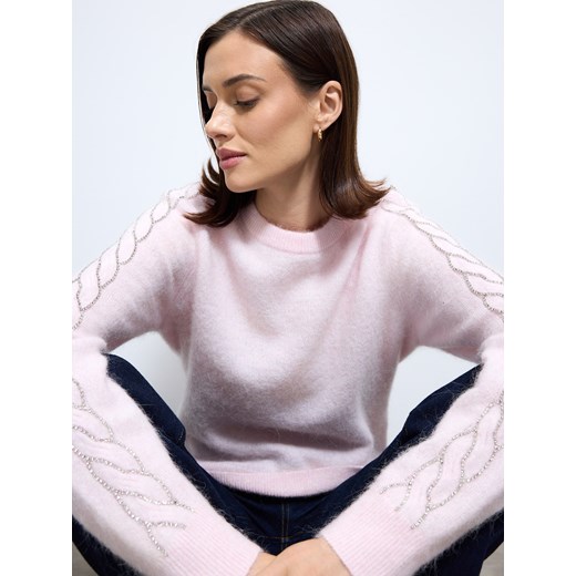 Mohito - Sweter z wełną alpaki - pastelowy różowy ze sklepu Mohito w kategorii Swetry damskie - zdjęcie 187380523