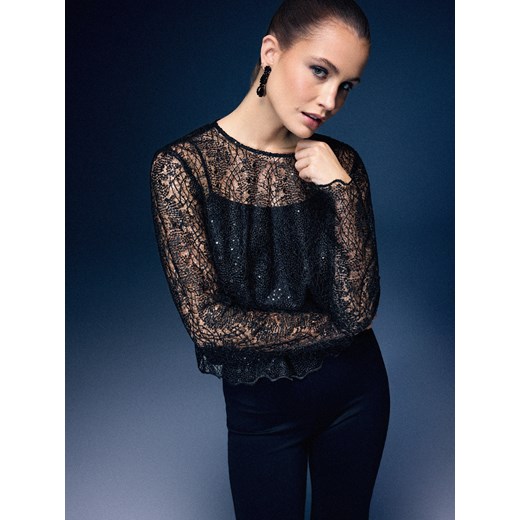 Mohito - Bluzka z ozdobnymi detalami - czarny ze sklepu Mohito w kategorii Bluzki damskie - zdjęcie 187380533