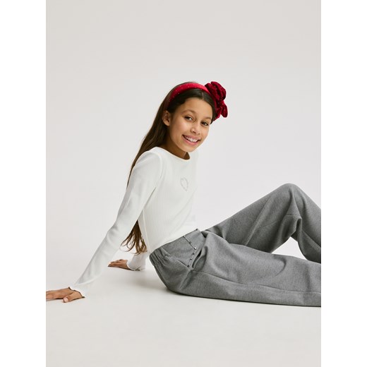 Reserved - Spodnie z dżetami - ciemnoszary ze sklepu Reserved w kategorii Spodnie dziewczęce - zdjęcie 187380724