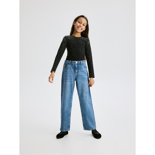 Reserved - Bluzka z cyrkoniami - czarny Reserved 146/152 (10-11 lat) Reserved