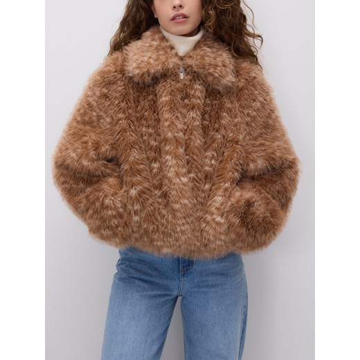 Reserved - Kurtka z imitacji futra - wielobarwny ze sklepu Reserved w kategorii Futra damskie - zdjęcie 187381320