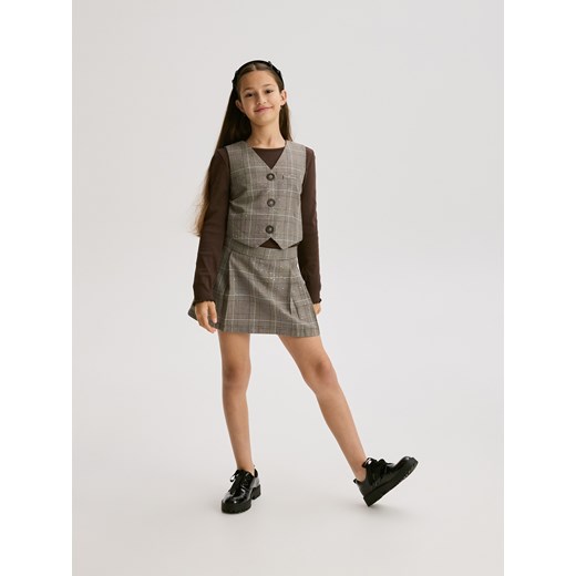 Reserved - Kamizelka w kratę - wielobarwny ze sklepu Reserved w kategorii Kamizelki dziewczęce - zdjęcie 187381383
