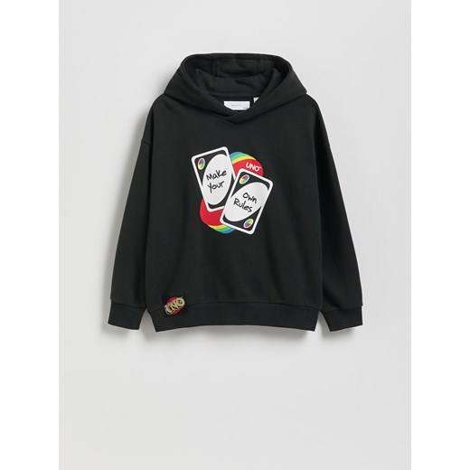 Reserved - Bawełniana bluza UNO - czarny ze sklepu Reserved w kategorii Bluzy chłopięce - zdjęcie 187381413