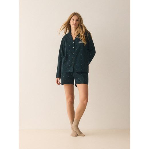 Reserved - Piżama ze świątecznym motywem - ciemnozielony ze sklepu Reserved w kategorii Piżamy damskie - zdjęcie 187381473