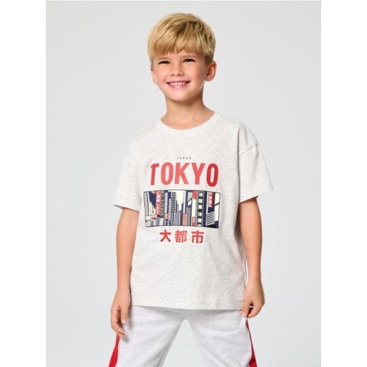 Sinsay - Koszulka z nadrukiem - szary ze sklepu Sinsay w kategorii T-shirty chłopięce - zdjęcie 187382172