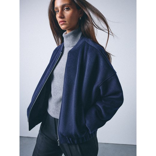 Mohito - Kurtka z wełną - granatowy ze sklepu Mohito w kategorii Kurtki damskie - zdjęcie 187382331