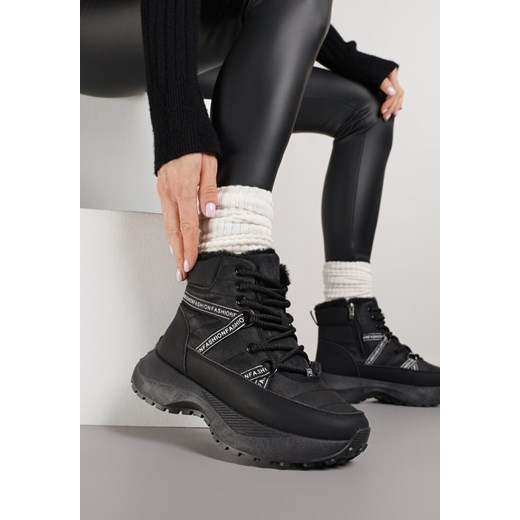 Czarne Sportowe Śniegowce Chunky na Platformie Ishweda ze sklepu renee.pl w kategorii Śniegowce damskie - zdjęcie 187382872