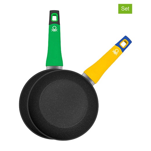 Benetton Patelnie (2 szt.) w kolorze czarnym ze wzorem ze sklepu Limango Polska w kategorii Garnki - zdjęcie 187383803