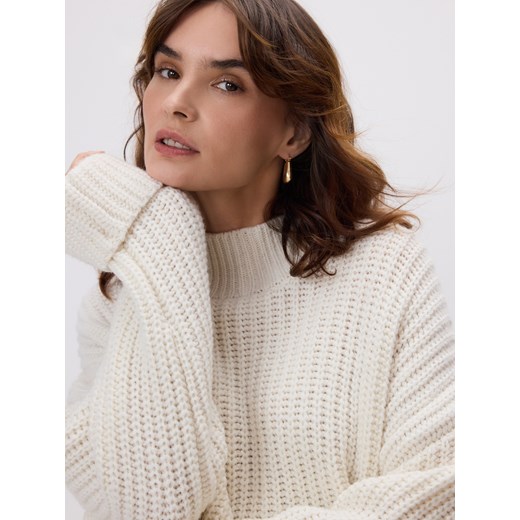 Reserved - Sweter z wełną - złamana biel ze sklepu Reserved w kategorii Swetry damskie - zdjęcie 187384701