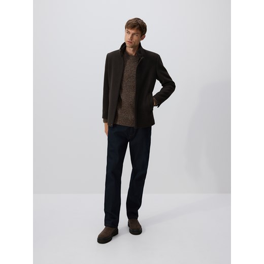 Reserved - Płaszcz z wełną - brązowy ze sklepu Reserved w kategorii Płaszcze męskie - zdjęcie 187384843