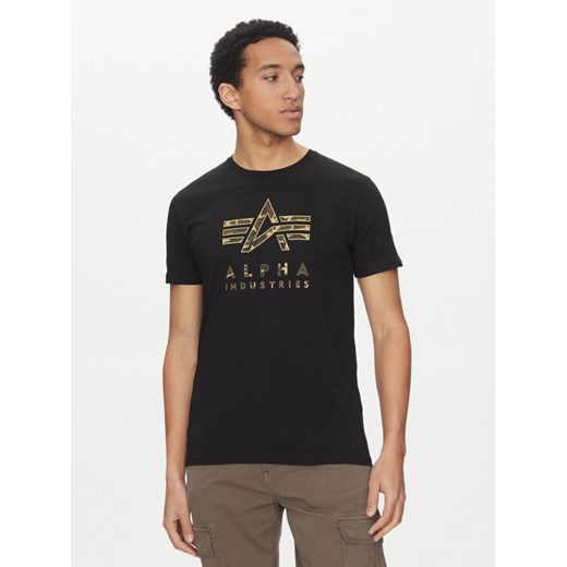 Alpha Industries T-Shirt Camo Puff 146506 Czarny Regular Fit ze sklepu MODIVO w kategorii T-shirty męskie - zdjęcie 187385182