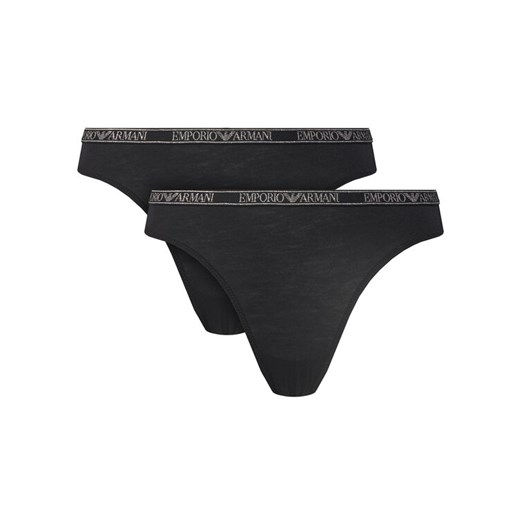 Emporio Armani Underwear Komplet stringów EW000402 AF10889 MC005 Czarny ze sklepu MODIVO w kategorii Majtki damskie - zdjęcie 187385193