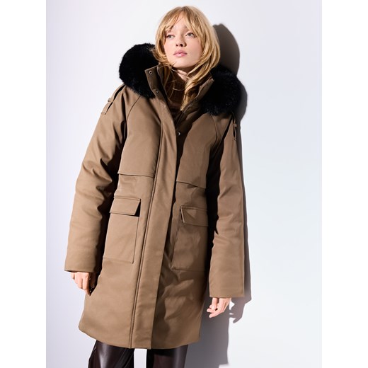 Mohito - Kurtka parka z naturalnym puchem - zielony ze sklepu Mohito w kategorii Parki damskie - zdjęcie 187385492