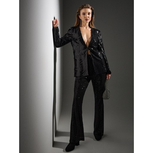 Sinsay - Żakiet z połyskującymi cekinami - czarny Sinsay L Sinsay