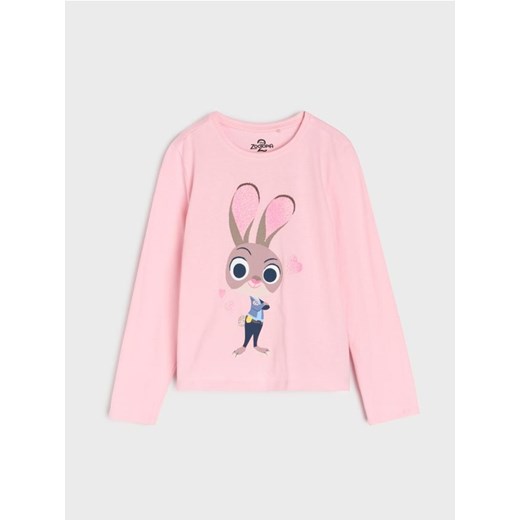 Sinsay - Koszulka z długimi rękawami Disney Zwierzogród - różowy ze sklepu Sinsay w kategorii Bluzki dziewczęce - zdjęcie 187388164