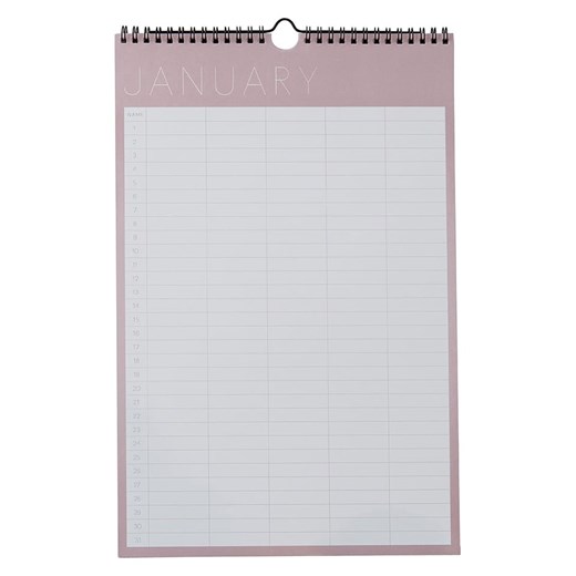 Design Letters Planer miesięczny w kolorze jasnoróżowym - 25 x 39 cm ze sklepu Limango Polska w kategorii Akcesoria biurowe - zdjęcie 187388212