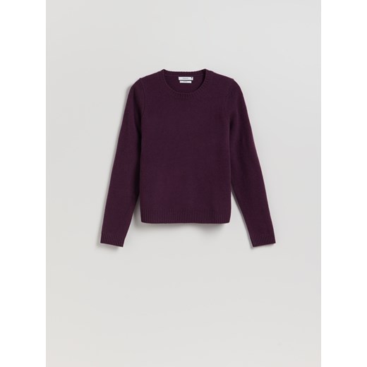 Reserved - Wełniany sweter - ciemnofioletowy ze sklepu Reserved w kategorii Swetry damskie - zdjęcie 187388721