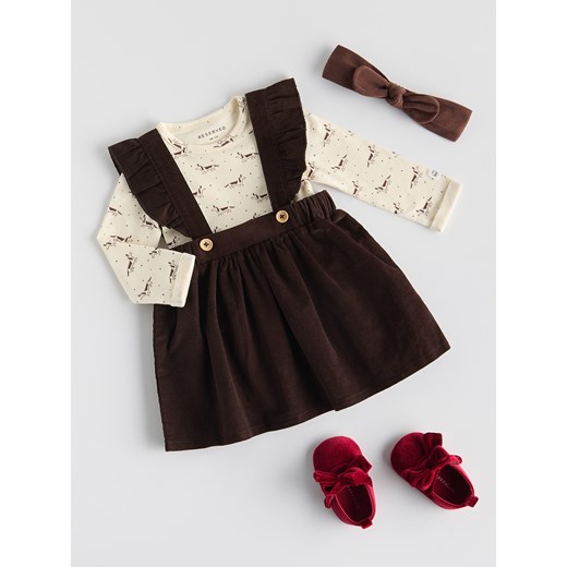 Reserved - Bawełniany komplet z opaską - brązowy Reserved 68 (3-6 m.) Reserved