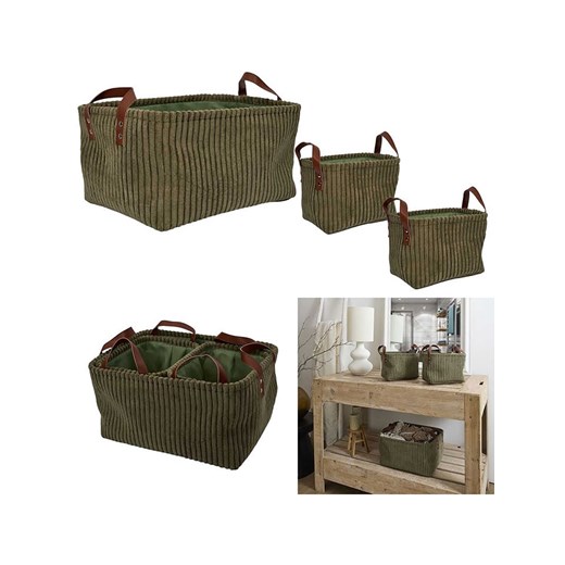 The Concept Factory 3-częściowy zestaw koszy w kolorze zielonym ze sklepu Limango Polska w kategorii Akcesoria i przechowywanie - zdjęcie 187389104