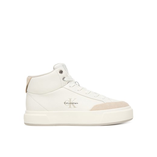 Sneakersy Calvin Klein Basket Cups High Laceup Lth Mix YW0YW02024 Biały ze sklepu eobuwie.pl w kategorii Buty sportowe damskie - zdjęcie 187390883
