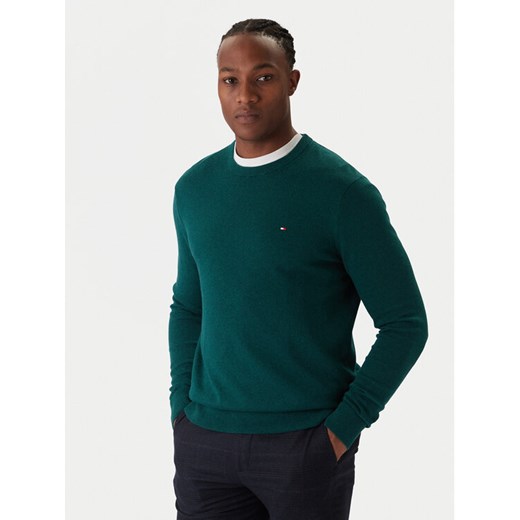 Tommy Hilfiger Sweter MW0MW28046 Zielony Regular Fit ze sklepu MODIVO w kategorii Swetry męskie - zdjęcie 187391224