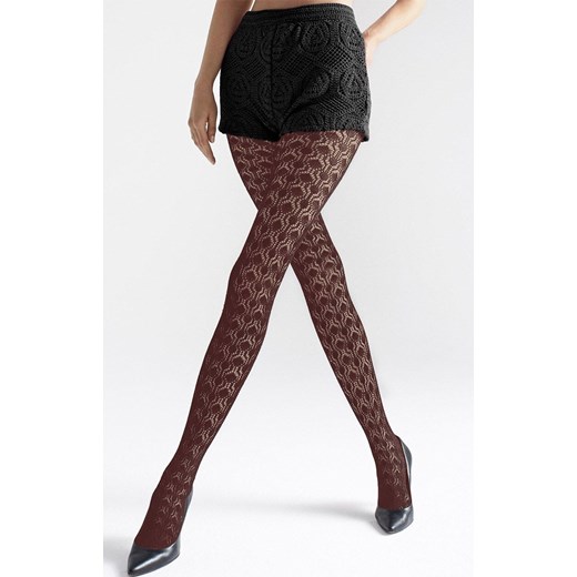 Marilyn żakardowe rajstopy czekoladowe Sophia 874 G 120 DEN, Kolor czekoladowy, Rozmiar 1/2, Marilyn ze sklepu Primodo w kategorii Rajstopy - zdjęcie 187391663