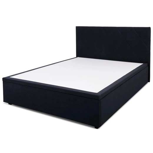 Czarne łóżko pluszowe z pojemnikiem 160x200 G7-F99 ze sklepu Edinos.pl w kategorii Łóżka i materace - zdjęcie 187392202