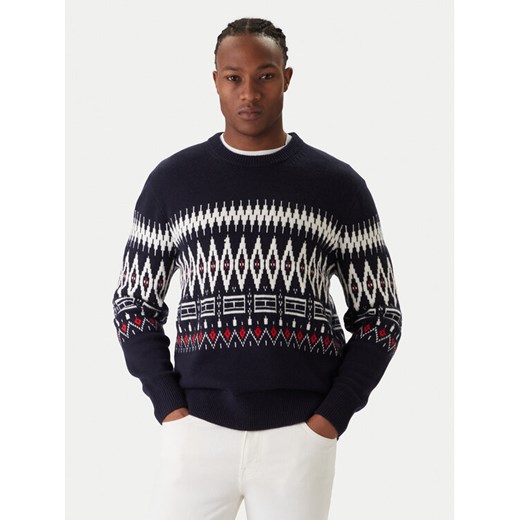 Tommy Hilfiger Sweter Fairisle MW0MW40844 Granatowy Regular Fit ze sklepu MODIVO w kategorii Swetry męskie - zdjęcie 187393060