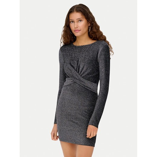 ONLY Sukienka koktajlowa Rich 15360278 Szary Regular Fit ze sklepu MODIVO w kategorii Sukienki - zdjęcie 187393063
