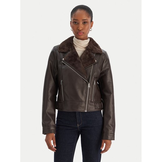 Vero Moda Kurtka z imitacji skóry Hailey 10250405 Brązowy Regular Fit ze sklepu MODIVO w kategorii Kurtki damskie - zdjęcie 187393101