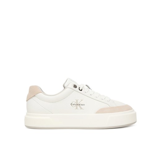Calvin Klein Sneakersy Basket Cupsole Laceup Lth Mix YW0YW02023 Biały ze sklepu MODIVO w kategorii Buty sportowe damskie - zdjęcie 187393114