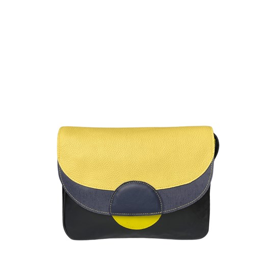 czarno żółta torebka skórzana na ramię Rainbow ze sklepu Słoń Torbalski w kategorii Listonoszki - zdjęcie 187393552