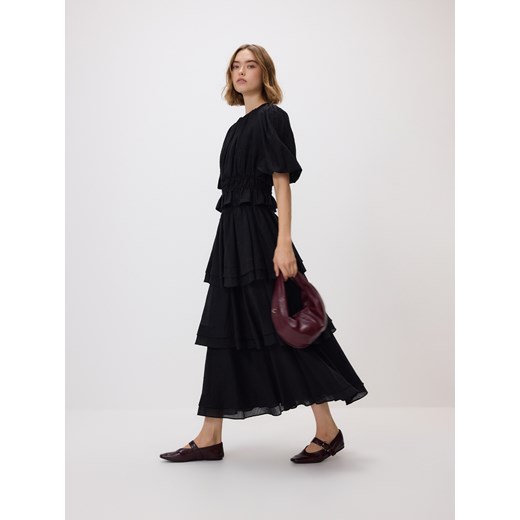 Reserved - Spódnica z falbanami - czarny ze sklepu Reserved w kategorii Spódnice - zdjęcie 187394751