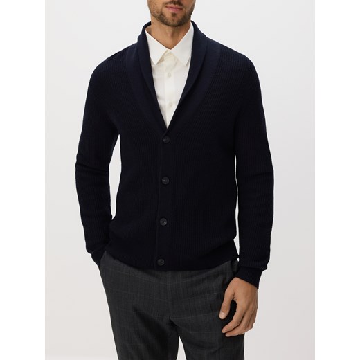 Reserved - Kardigan z wełną - granatowy ze sklepu Reserved w kategorii Swetry męskie - zdjęcie 187395091