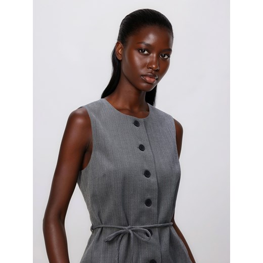 Reserved - Kamizelka z wiązaniem - ciemnoszary Reserved 42 Reserved