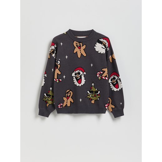 Reserved - Sweter z wiskozą - ciemnoszary ze sklepu Reserved w kategorii Swetry chłopięce - zdjęcie 187395432