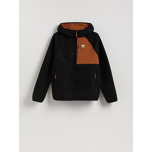 Reserved - Polarowa bluza z kapturem - czarny Reserved M Reserved