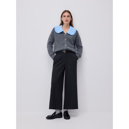 Reserved - Spodnie culotte z paskiem - czarny ze sklepu Reserved w kategorii Spodnie damskie - zdjęcie 187395692