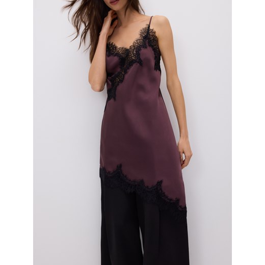 Reserved - Asymetryczna sukienka mini - burgundowy ze sklepu Reserved w kategorii Sukienki - zdjęcie 187395773