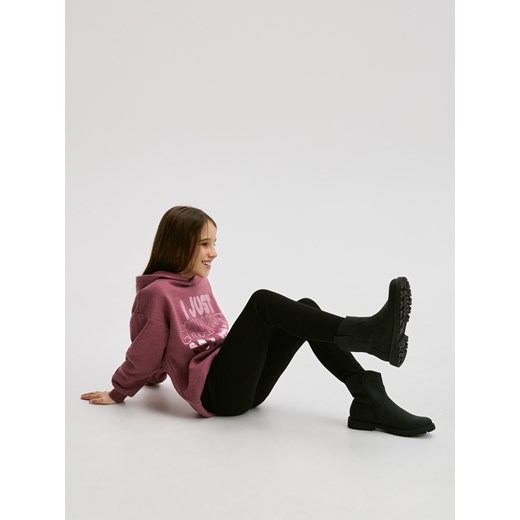 Reserved - Prążkowane legginsy - czarny ze sklepu Reserved w kategorii Spodnie dziewczęce - zdjęcie 187395883