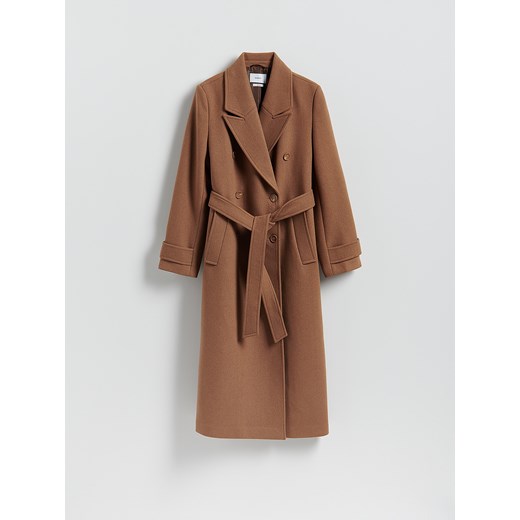 Reserved - Płaszcz z wełną - beżowy ze sklepu Reserved w kategorii Płaszcze damskie - zdjęcie 187395942