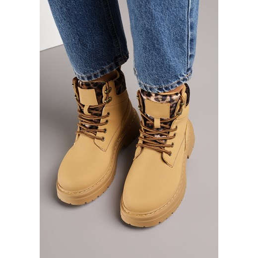 Brązowe Trapery Zdobione Wzorzystymi Wstawkami Vetiane 38 born2be.pl