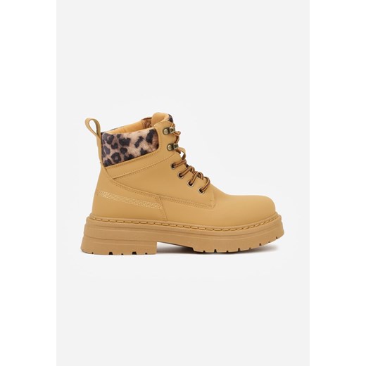 Brązowe Trapery Zdobione Wzorzystymi Wstawkami Vetiane 36 born2be.pl