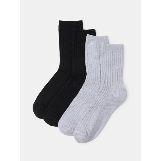 Sinsay - Prążkowane skarpetki 4 pack - szary Sinsay 39/41 Sinsay