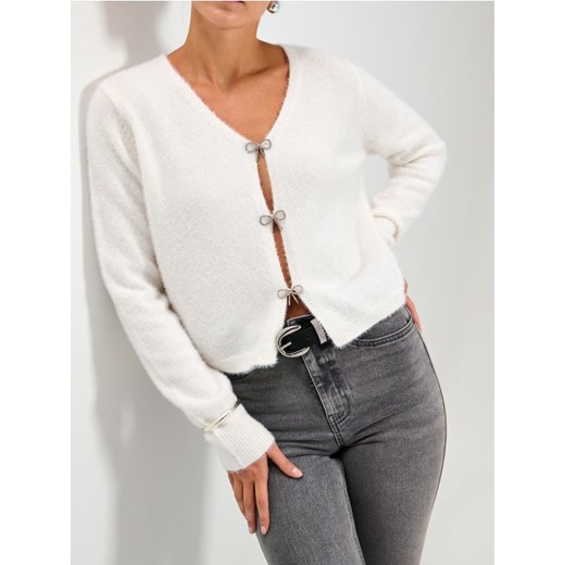 Sinsay - Sweter z kokardami - biały ze sklepu Sinsay w kategorii Swetry damskie - zdjęcie 187396713