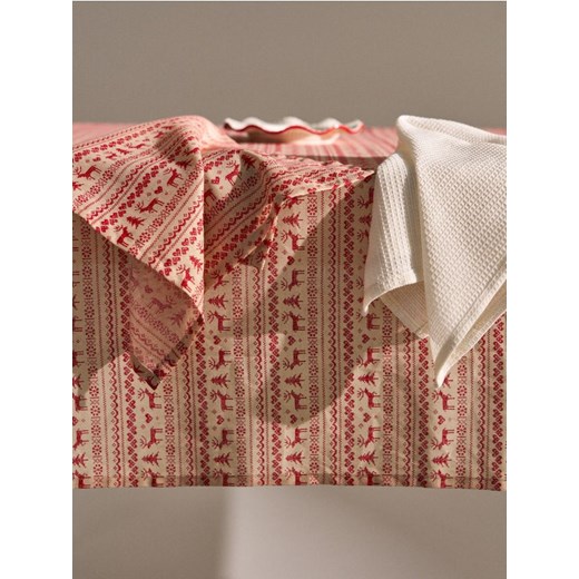 Sinsay - Ścierki kuchenne ze świątecznym motywem 2 pack - beżowy ze sklepu Sinsay w kategorii Fartuchy kuchenne - zdjęcie 187396744