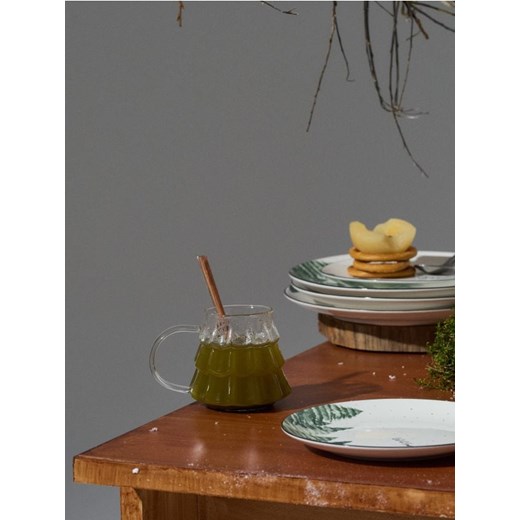 Sinsay - Szklany kubek z uchem w kształcie choinki - biały Sinsay One Size Sinsay