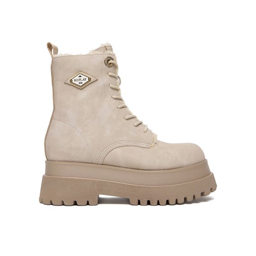 Botki REPLAY GWL72.000.C0029S Beżowy ze sklepu eobuwie.pl w kategorii Workery damskie - zdjęcie 187396911